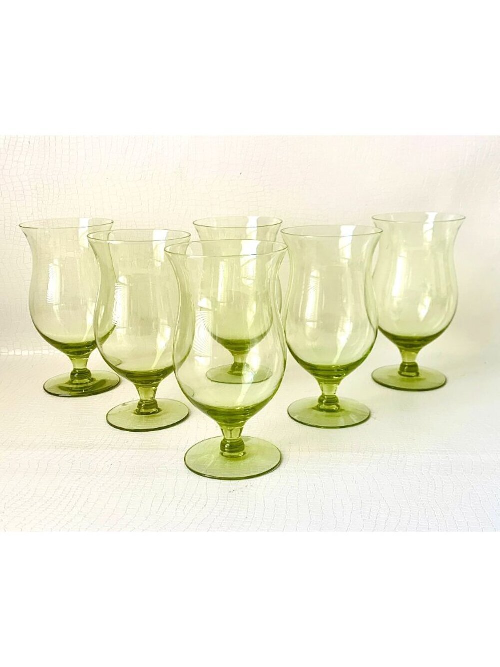 6 Iced Tea Glasses Skanda Green Vintage Barware Cocktail Glasses Imperial